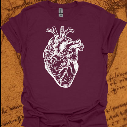 Minimalist Human Heart T-Shirt – Anatomical Sketch Design