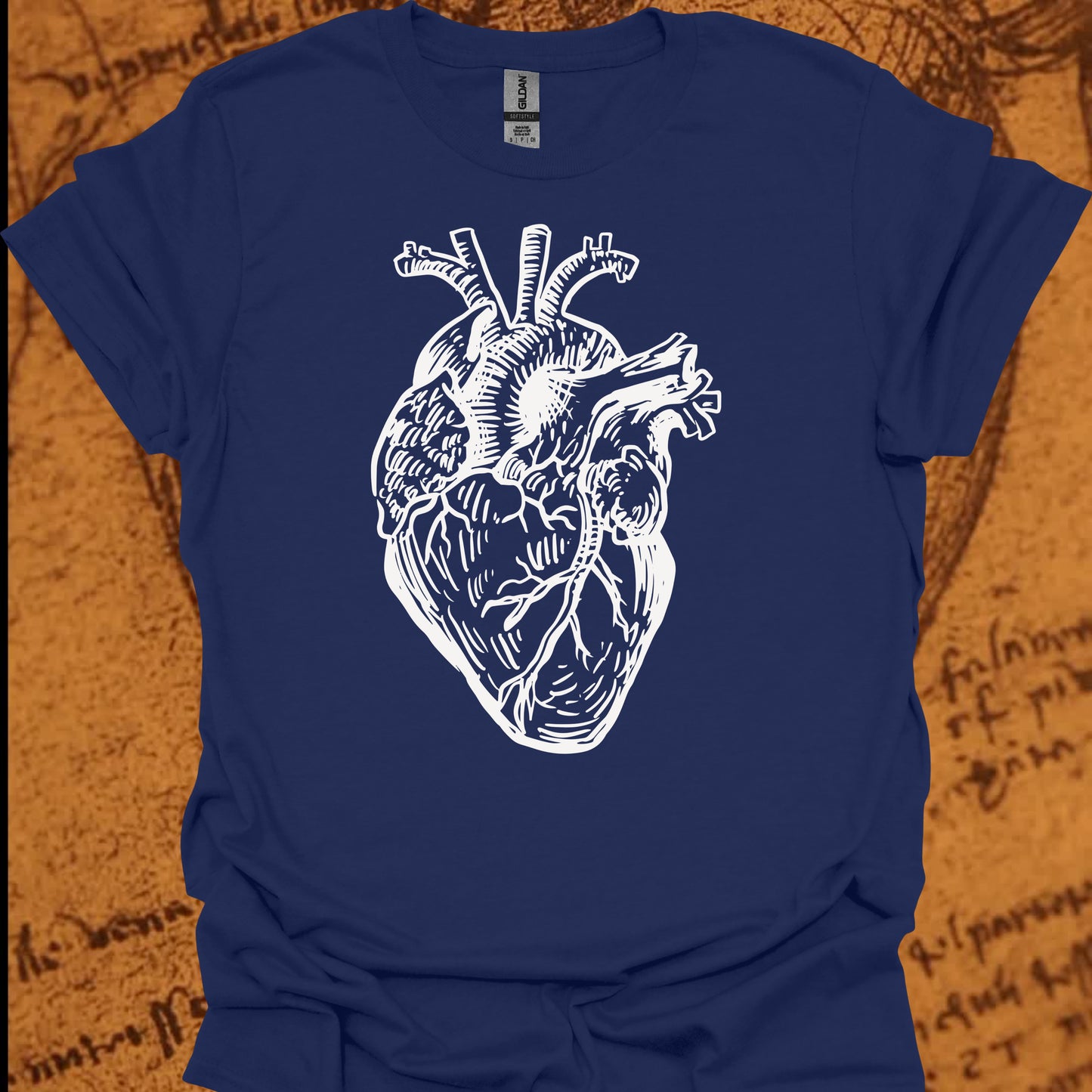 Minimalist Human Heart T-Shirt – Anatomical Sketch Design