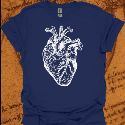 Minimalist Human Heart T-Shirt – Anatomical Sketch Design