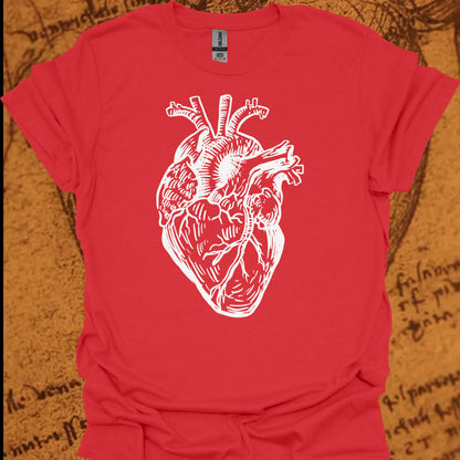 Minimalist Human Heart T-Shirt – Anatomical Sketch Design