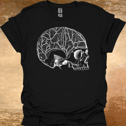 Minimalist Skull Anatomy Medical Sketch T-Shirt