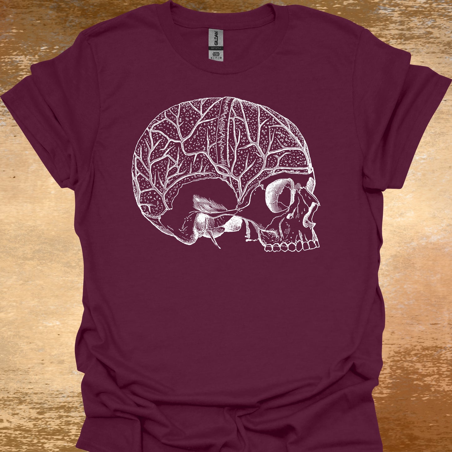 Minimalist Skull Anatomy Medical Sketch T-Shirt