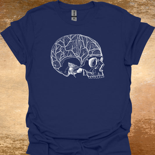 Minimalist Skull Anatomy Medical Sketch T-Shirt