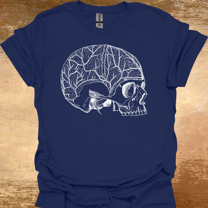 Minimalist Skull Anatomy Medical Sketch T-Shirt