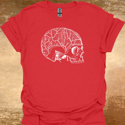 Minimalist Skull Anatomy Medical Sketch T-Shirt