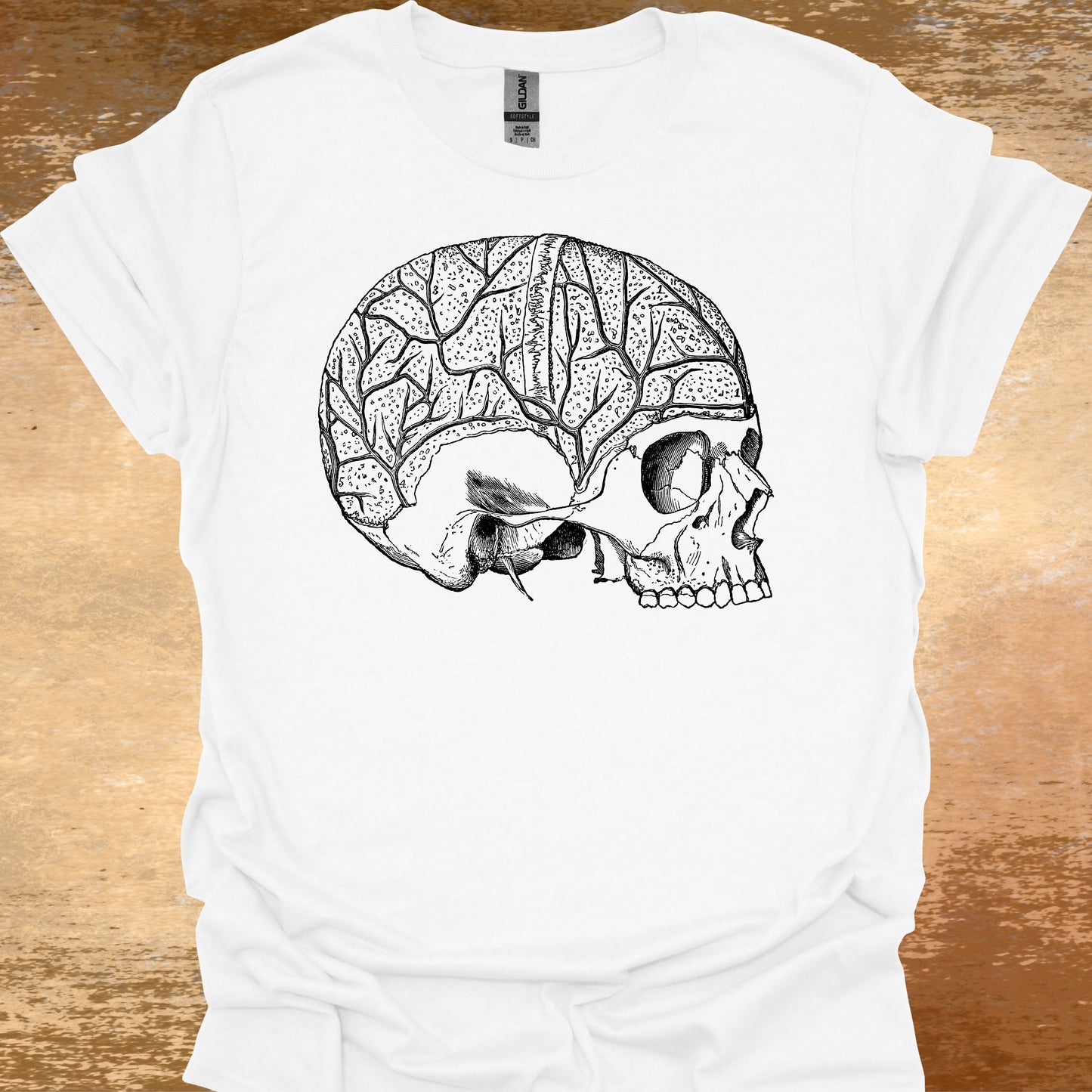 Minimalist Skull Anatomy Medical Sketch T-Shirt