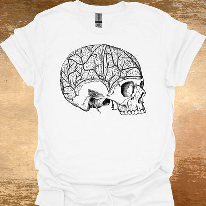 Minimalist Skull Anatomy Medical Sketch T-Shirt
