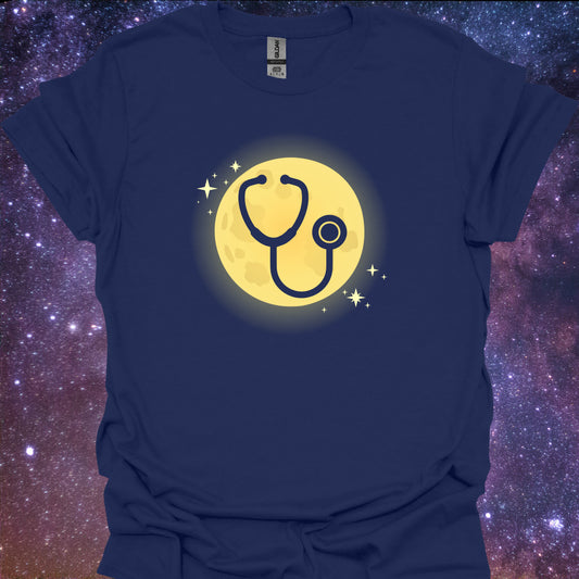 Moon Stethoscope T-Shirt – Perfect for Night Shift Heroes