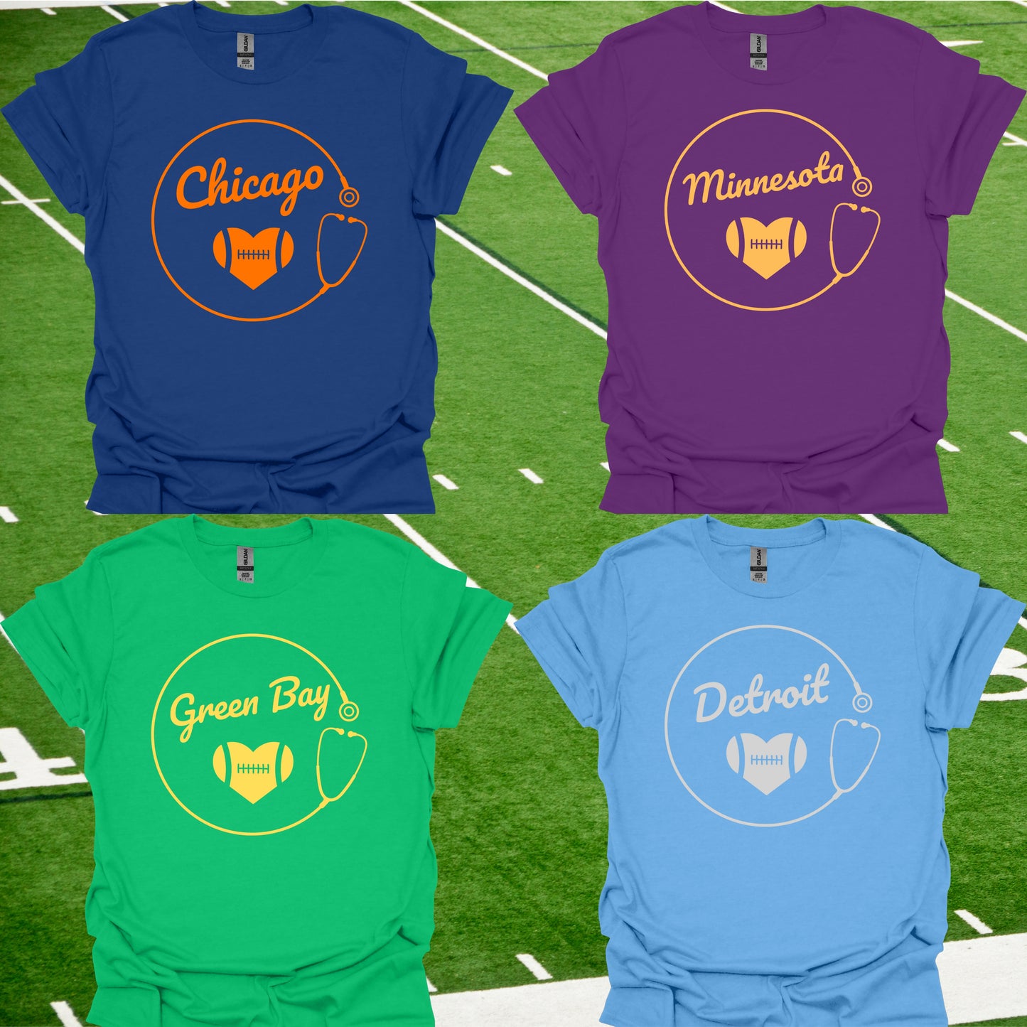 Football & Healthcare Fan T-Shirt – NFC North Teams