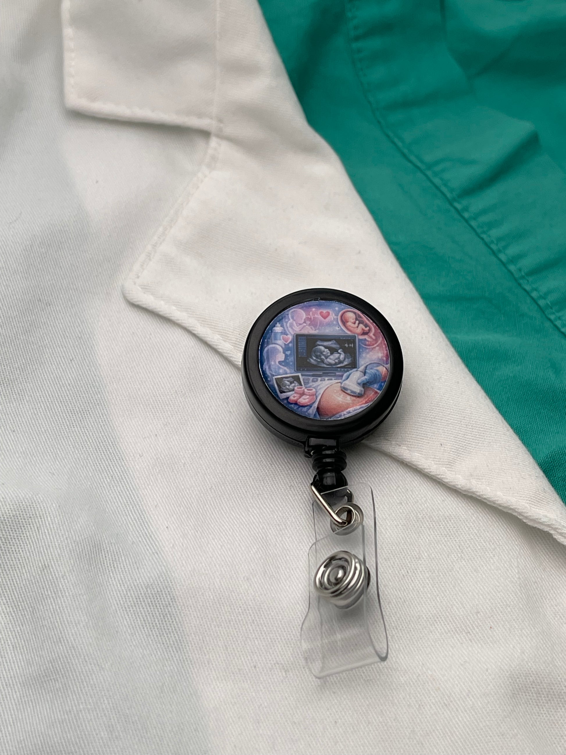 Prenatal Ultrasound Sonographer ID Badge Reel-Health Gear Shop