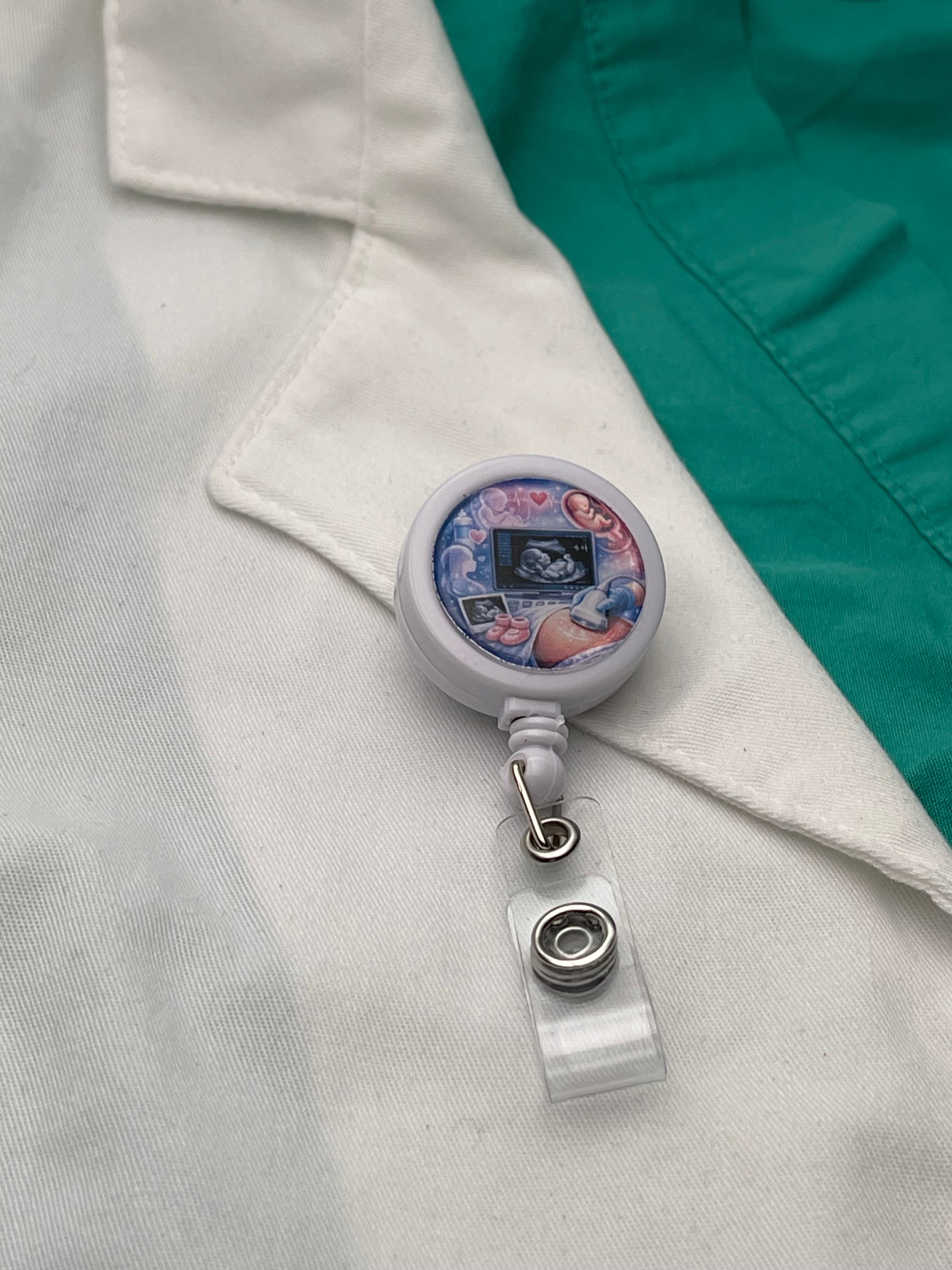 Prenatal Ultrasound Sonographer ID Badge Reel-Health Gear Shop