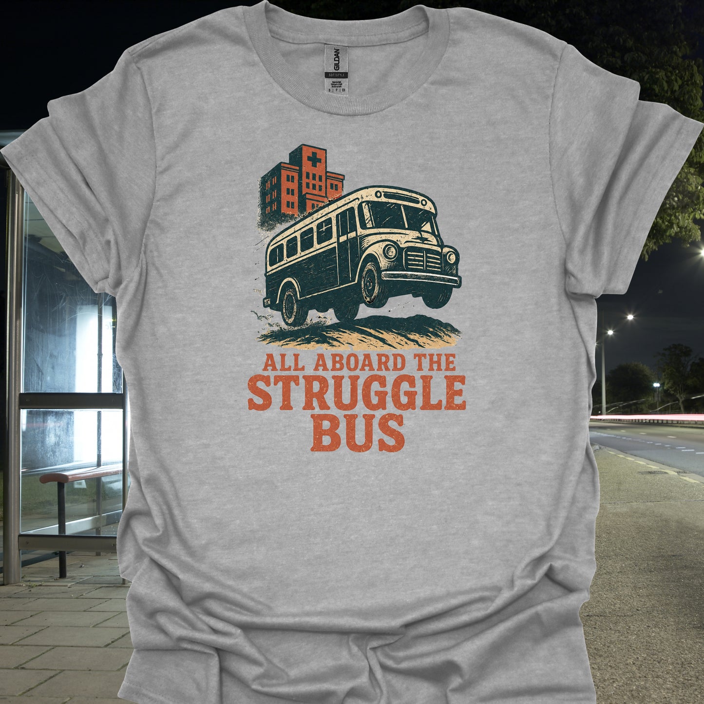 Retro Struggle Bus Medical Humor T-Shirt - All Aboard!