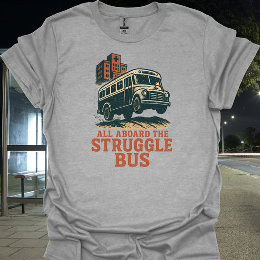 Retro Struggle Bus Medical Humor T-Shirt - All Aboard!