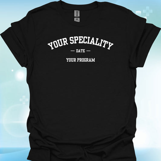 Customizable Healthcare Specialty T-Shirt-Black-Health Gear Shop