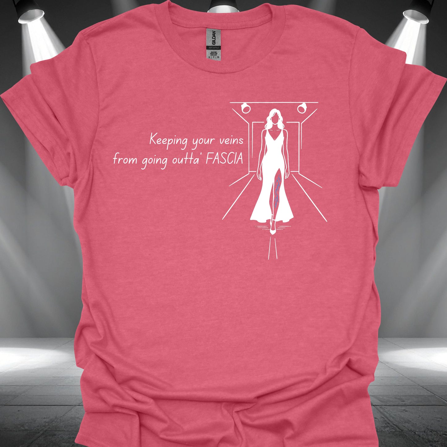 Veins Outta Fascia T-Shirt – Funny Varicose Vein Runway Fashion T-Shirt - Health Gear Shop